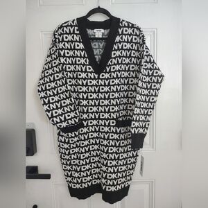 DKNY NWT Black & White Logo Knit Dress